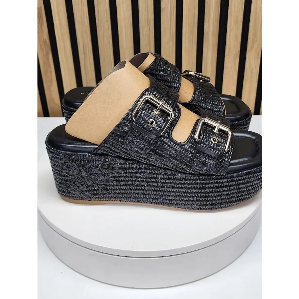 NEW - Marc Fisher Poppy Women’s Platform Wedge Sandals Square Toe - Size 9M - Picture 3 of 6